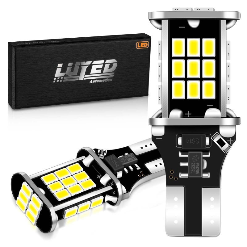 LUYED 3200 Lumens 921 LED Bulb for Backup Light Reverse Lights Ultra High Power 3020 30-SMD Chipsets 912 906 T15 W16W Bulb,6500K White(New Upgrade,Pack of 2) - Image 1